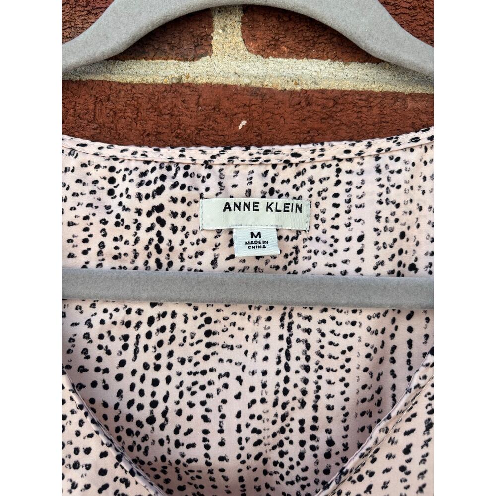 Anne Klein Pink Black Animal Print Sleeveless Blouse Tank Top Women’s Medium - Picture 6 of 14